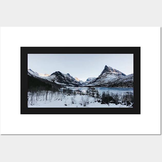 Wintertime - Panorama of Magic Innerdalen Valley on Cold Sunny Winter Day Wall Art by visualspectrum